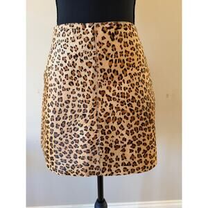 Topshop Pony Haired leopard A-line mini skirt